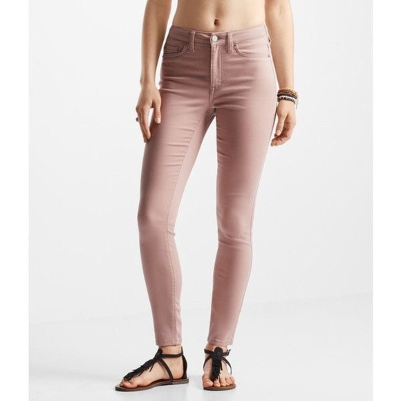 Aeropostale sz 2 dusty rose high waisted jeans - Picture 2 of 5